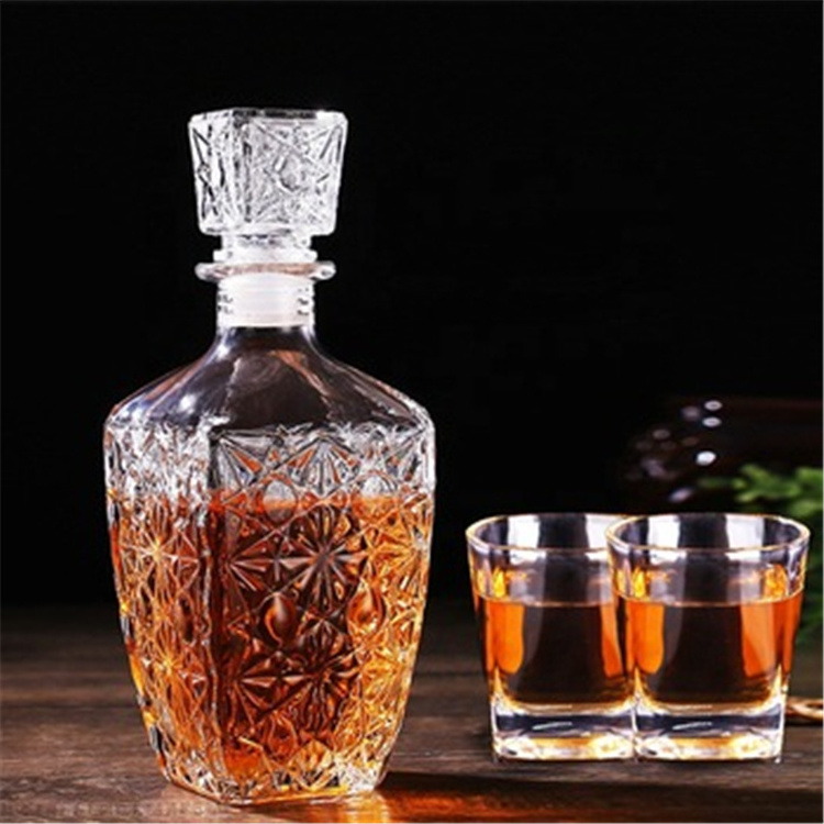 JINGNA recyclable unique shaped 100ml clear spirit rum brandy tequila whisky vodka liquor Decanter wine bottle glass bottles