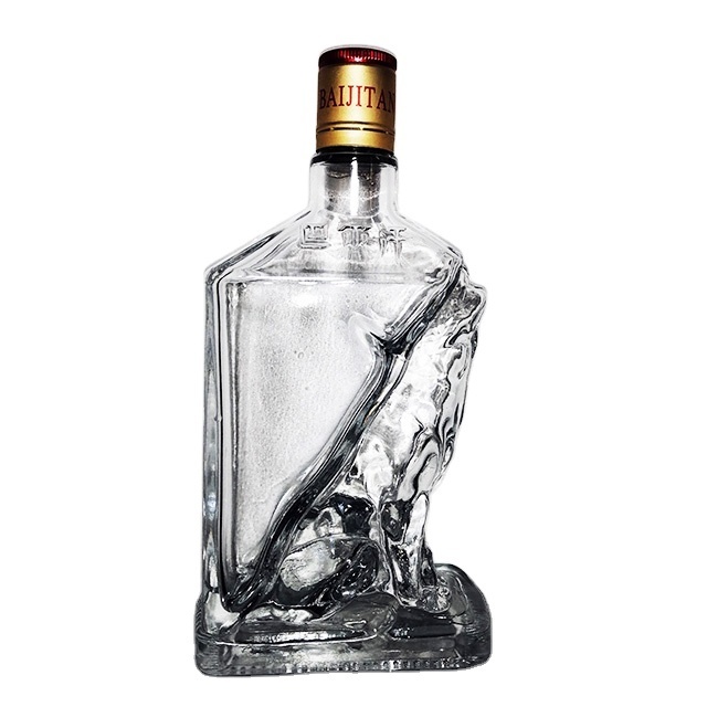 Hot Transparent Empty 750ml 500ml Liquor Gin Whisky Vodka Brandy Spirit Glass Bottle With Cork Screw Cap