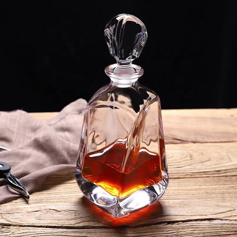 JINGNA recyclable unique shaped 100ml clear spirit rum brandy tequila whisky vodka liquor Decanter wine bottle glass bottles