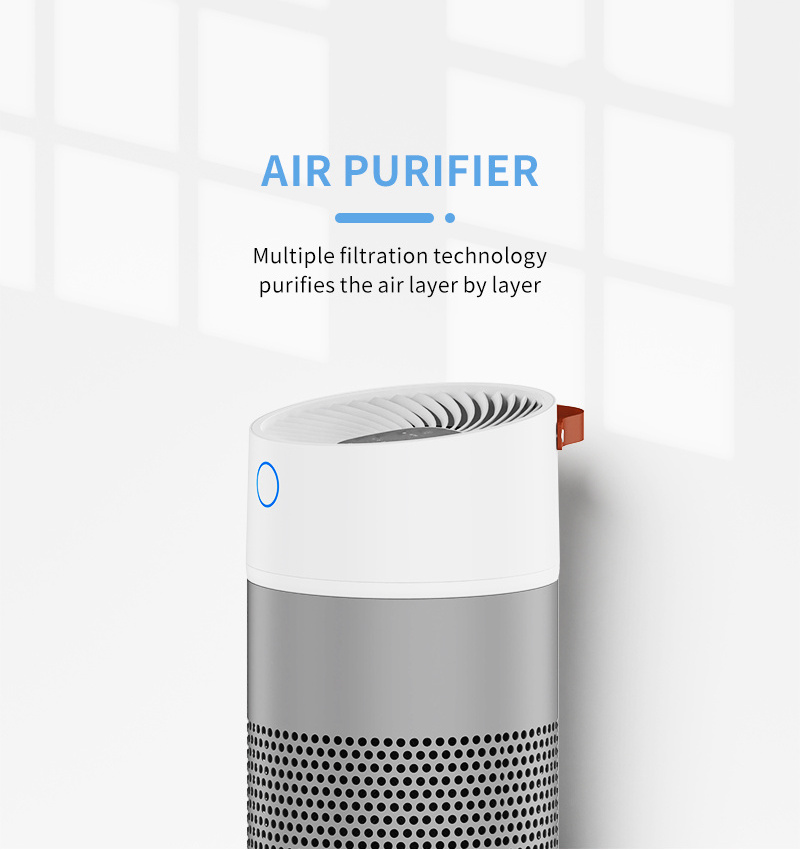 JNUO Air Purifier LED Touch control with 4 fan speed settings Smoke Removal for Home Purifier Air