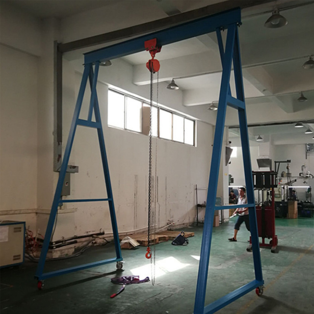 Widely Used 500Kg 1 2 3 Ton Small Mini Mobile Portable Electric Manual Pushed A-Frame Gantry Crane