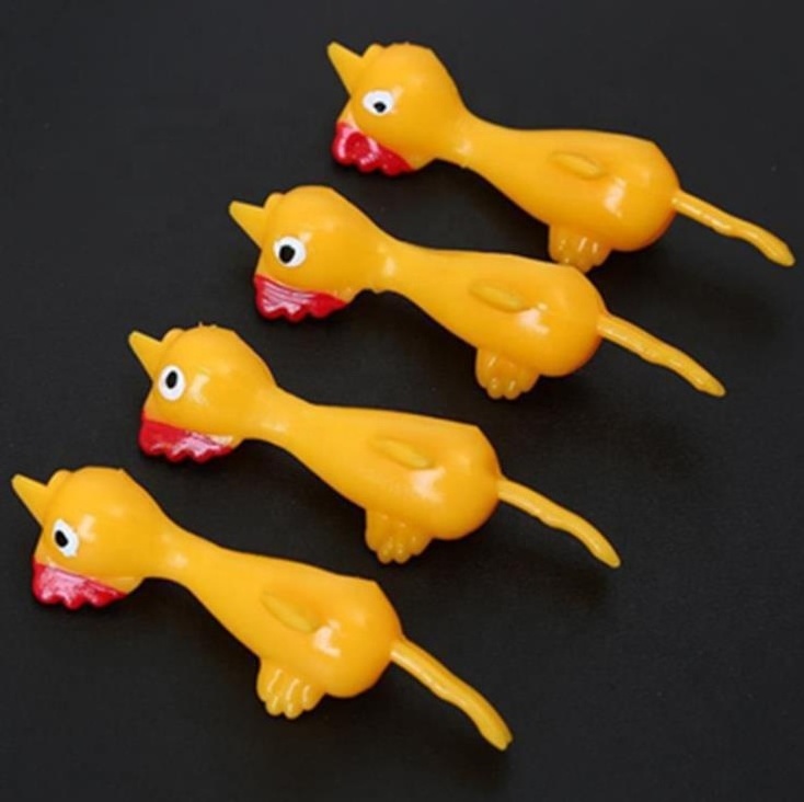 Hot Items Soft TPR Chicken Slingshot Table Game Sling Shot Chick Fun Playing Small Yellow Shooting Toys Slingshot Catapult Toy