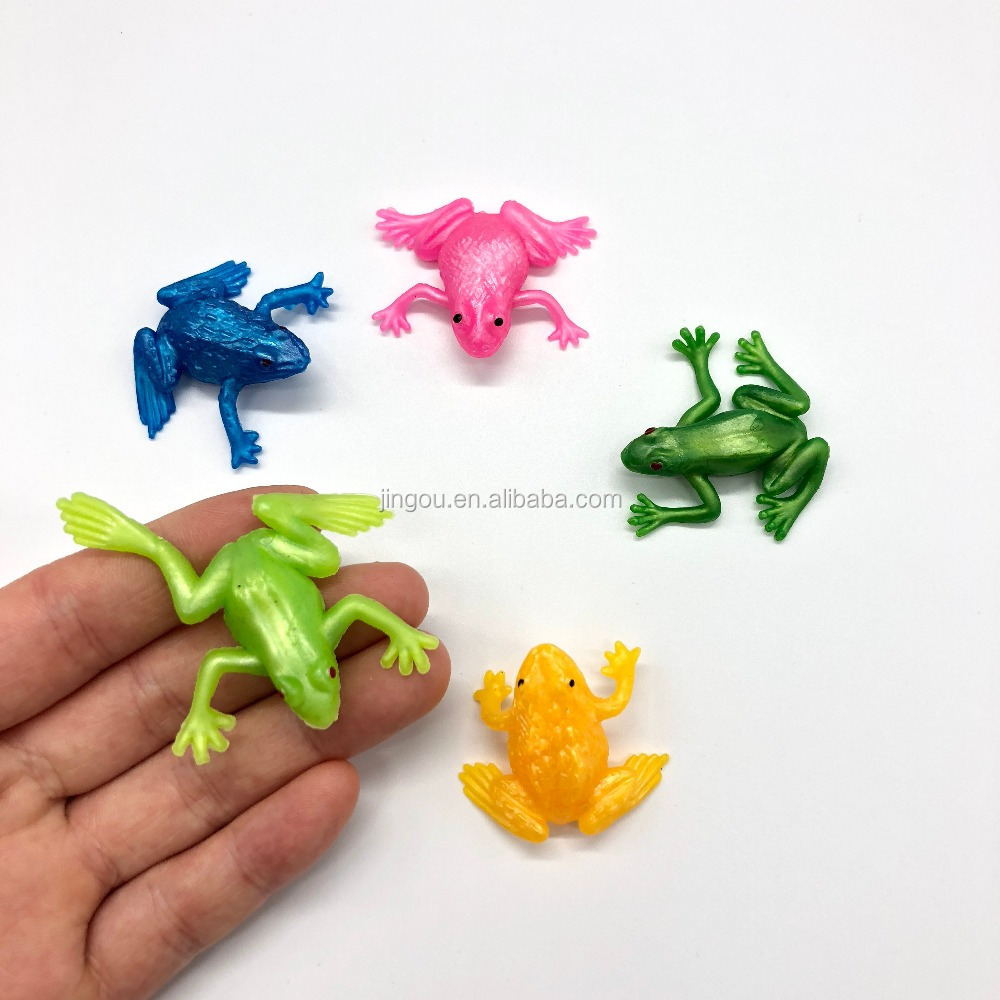 Wholesale Soft Bulk Sticky Frog Toy TPR Stretch Simulation Realistic Animal Rubber Mini Plastic Toys For  Vending Capsule