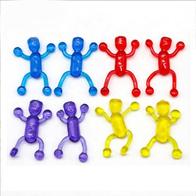 JO Factory Cheap Toy Colorful Small Stretchy Sticky Man For 32mm Vending Capsule