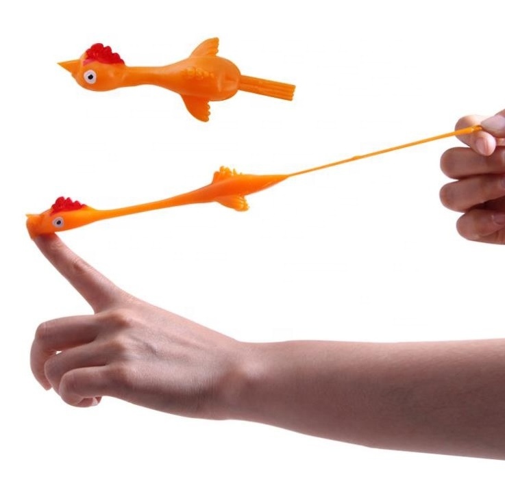 Hot Items Soft TPR Chicken Slingshot Table Game Sling Shot Chick Fun Playing Small Yellow Shooting Toys Slingshot Catapult Toy