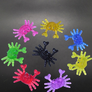 Custom Designs Promotion Soft Stretched Colorful Squishy 3D TPR Stretchy Sticky Toys Crab Animal Sticky Toy