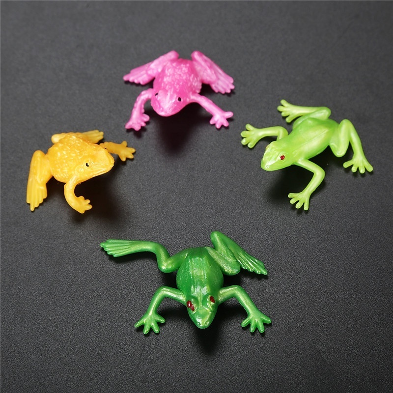 Wholesale Soft Bulk Sticky Frog Toy TPR Stretch Simulation Realistic Animal Rubber Mini Plastic Toys For  Vending Capsule