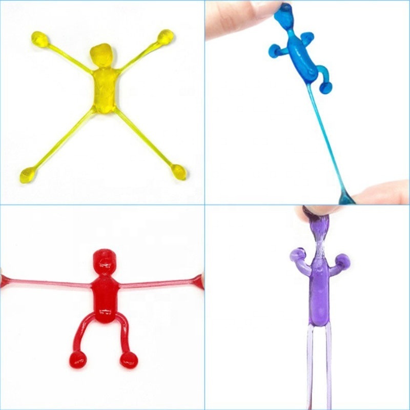 JO Factory Cheap Toy Colorful Small Stretchy Sticky Man For 32mm Vending Capsule