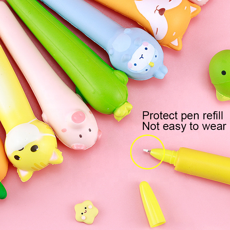 Wholesales Custom School Supplies Stationery Ballpoint Soft Pen Set Stationery Gift Squishy Pen Cute School Supplies Kawaii Pen