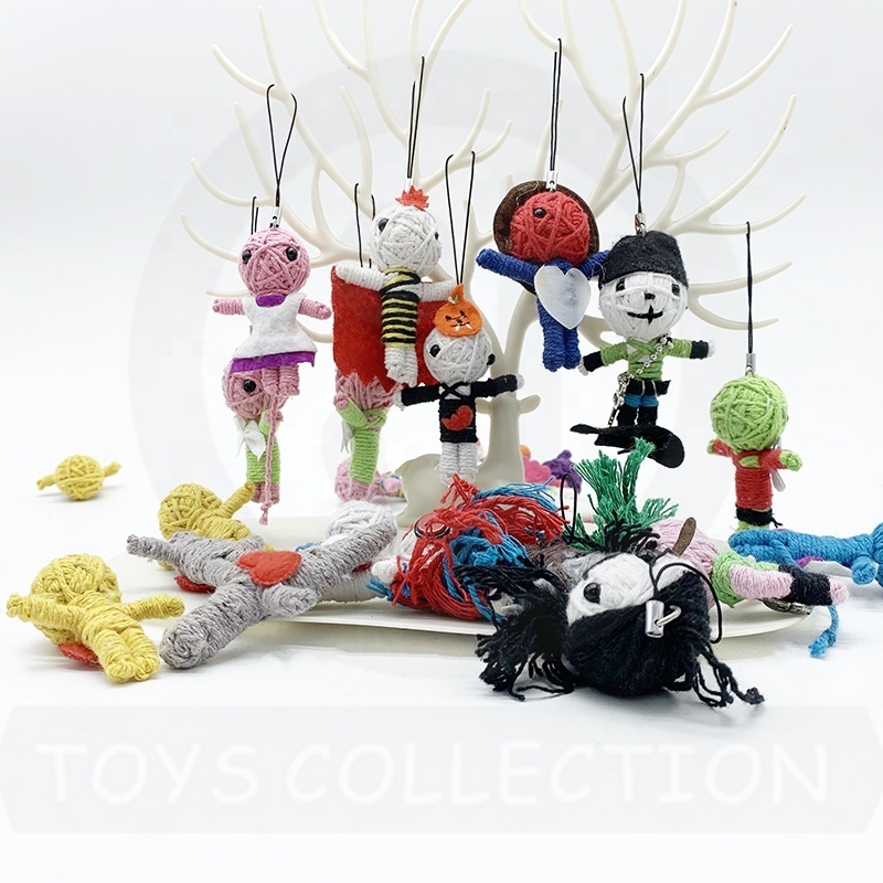 Whole 2.5 inch Plastic Capsule Toys Cheap Cute String Voodoo Doll Keychain Custom Voodoo-doll Cheap Plush Toys For Kids