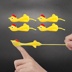 Hot Items Soft TPR Chicken Slingshot Table Game Sling Shot Chick Fun Playing Small Yellow Shooting Toys Slingshot Catapult Toy