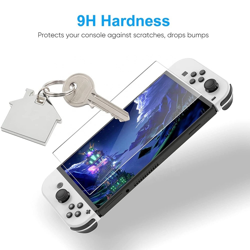 Nuglas premium 2.5d clear game player tempered glass screen protector for Nintendo switch oled