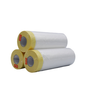 Pre taped duct masking film crepe paper tape wheel auto body paint coating masking film