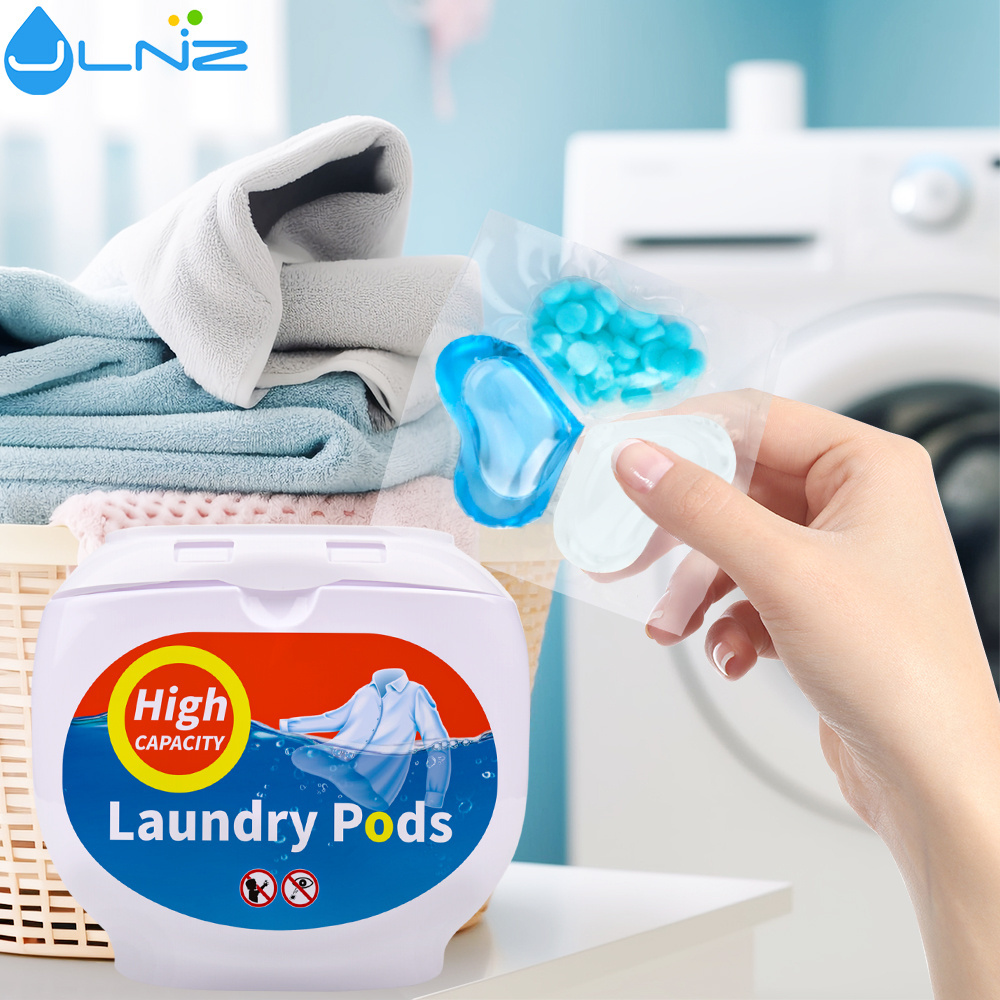 OEM Blue 3 in 1 laundry detergent pods cleaning product laundry scent booster beads