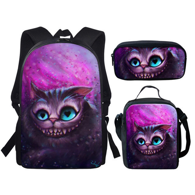 Wholesale Gothic Cats Mouth Designers Bookbags School Bags Set Sublimation School Bags For Kids Waterproof School Backpack