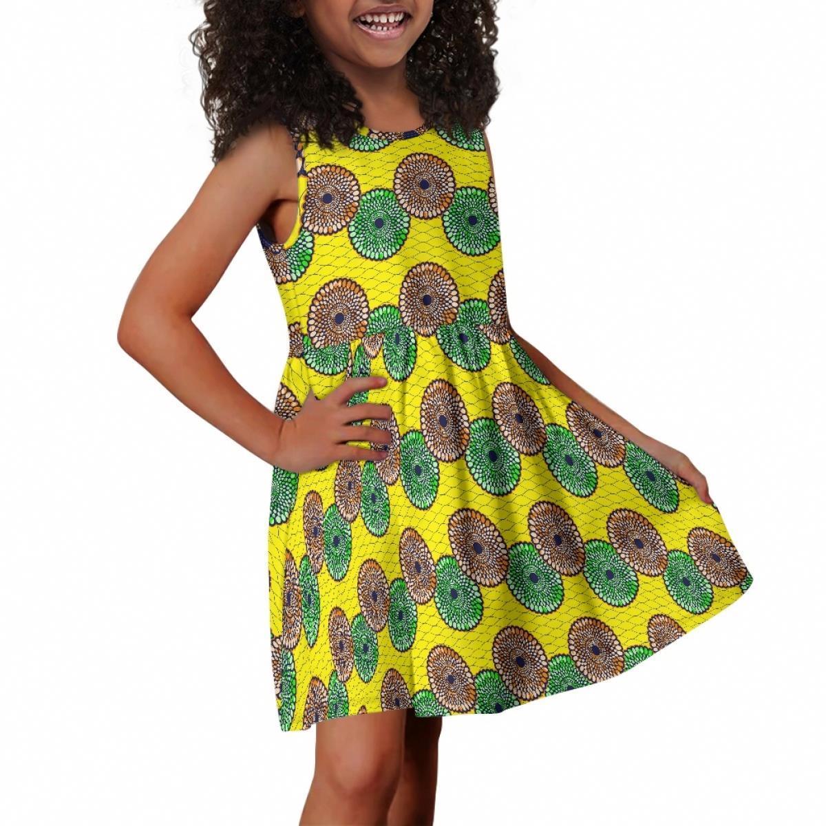 Sundress With Pocket Summer Kids Party Fashion Custom african kitenge Print designs Clothes Toddlers Tank Dress For Girls 2023