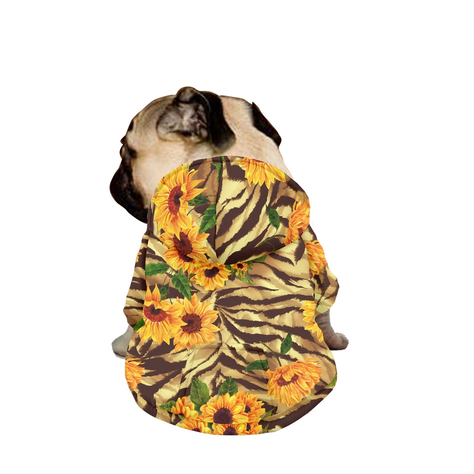 High Quality Dog Hoodie Plain Pet Clothing Sunflower With Leopard Print Dogs Hoodie For Personalized Pet Dog Leopard Hoodie