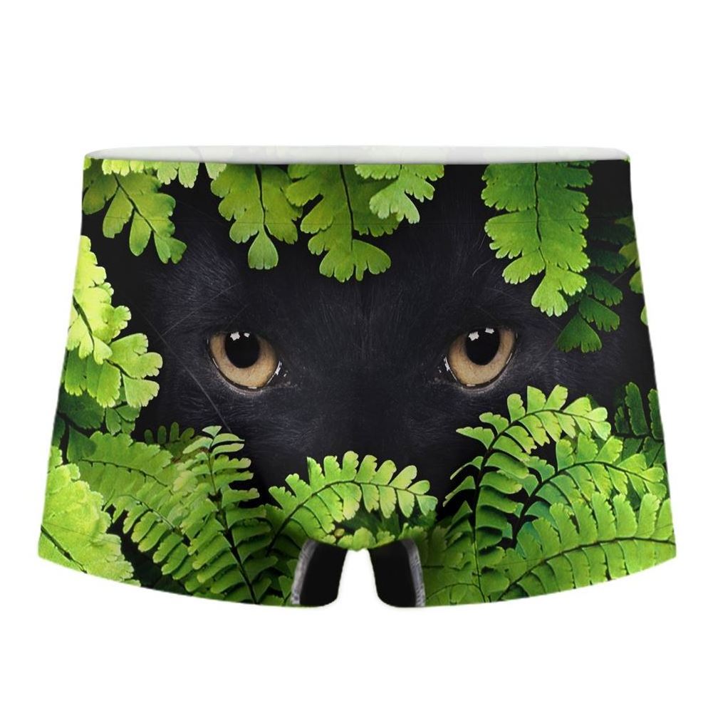 Dropshipping Wolf Print Fashion Comfortable Stretch Trunks Pack Short Leg Underwear No Fly Mens Boxer Briefs