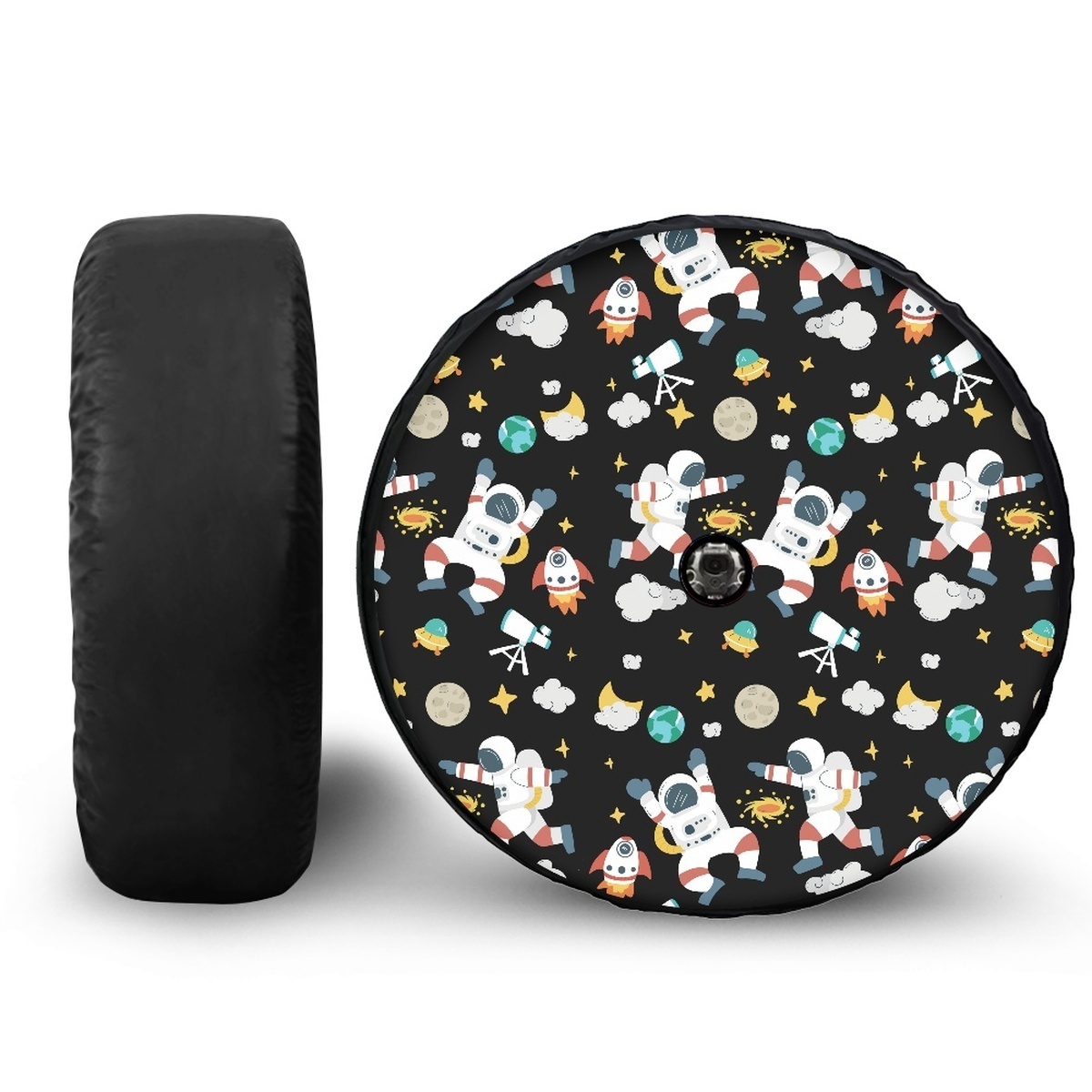 Universal Car Accessories Astronaut Spaceman Image Pattern Custom Vehicle Parts Car Accessories Tyre Protection Cover With Holes