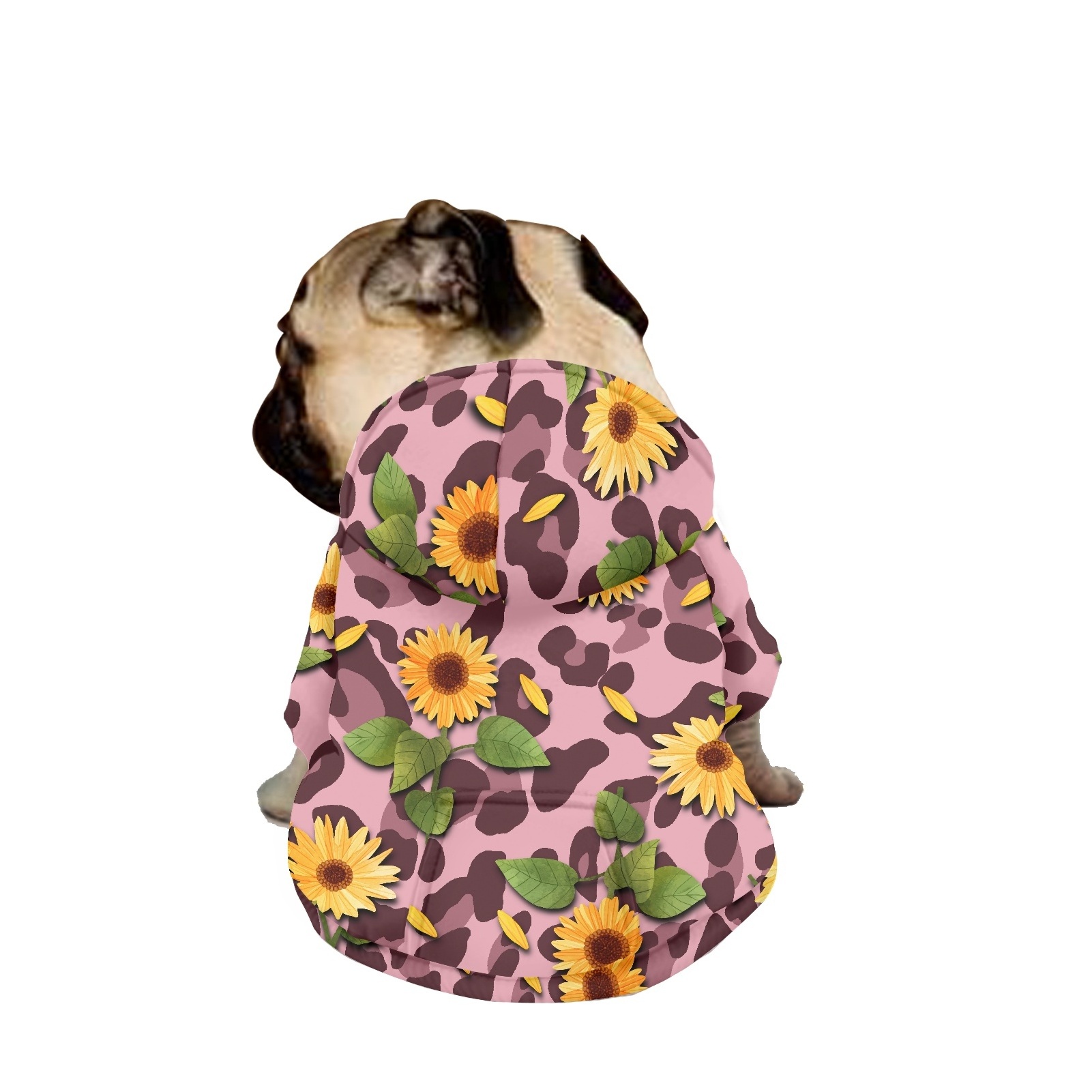 High Quality Dog Hoodie Plain Pet Clothing Sunflower With Leopard Print Dogs Hoodie For Personalized Pet Dog Leopard Hoodie