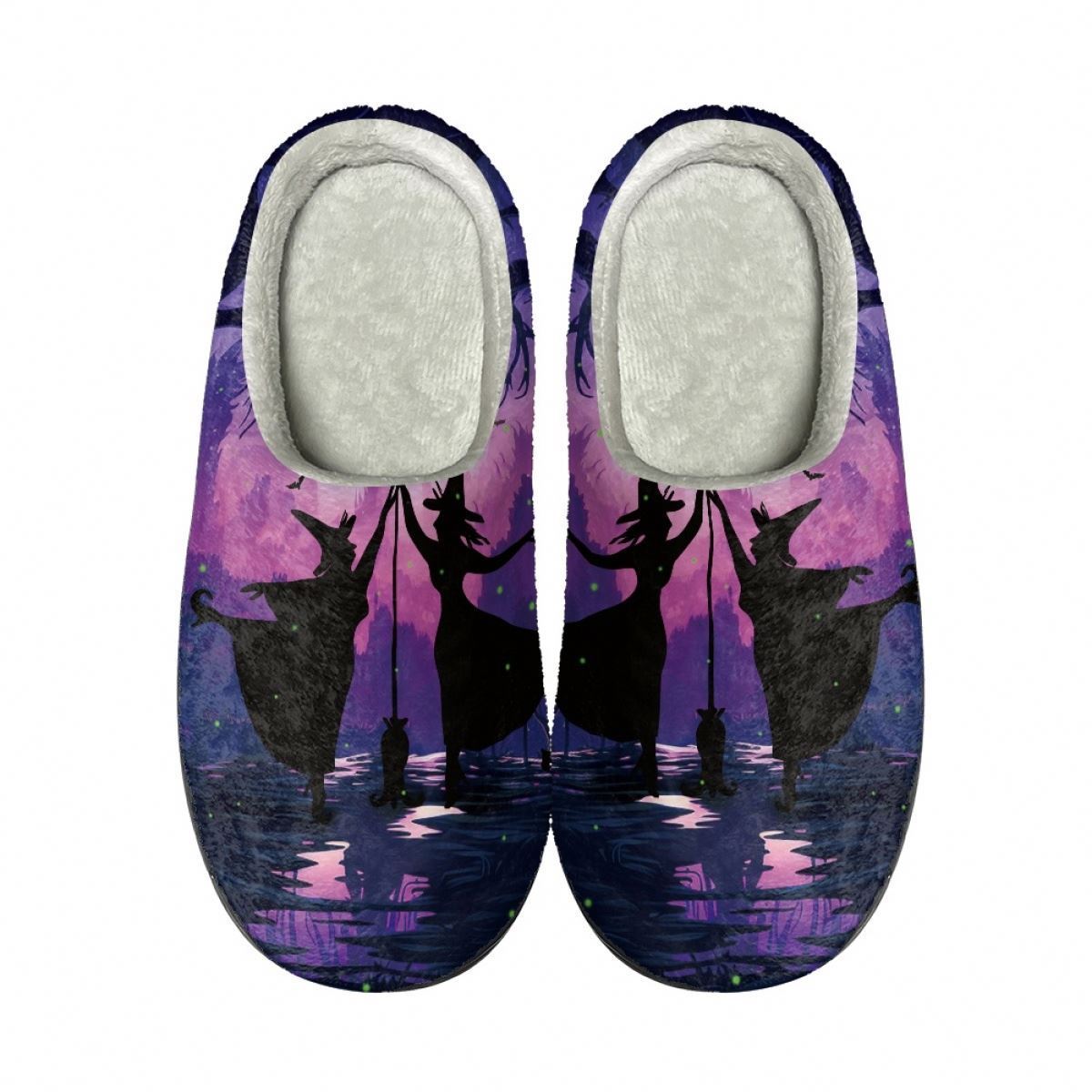 Autumn And Winter Ghost Pumpkin Smile Halloween Cotton Slippers Indoor Non-Slip Warmth Print On Demand Slippers For Man Women