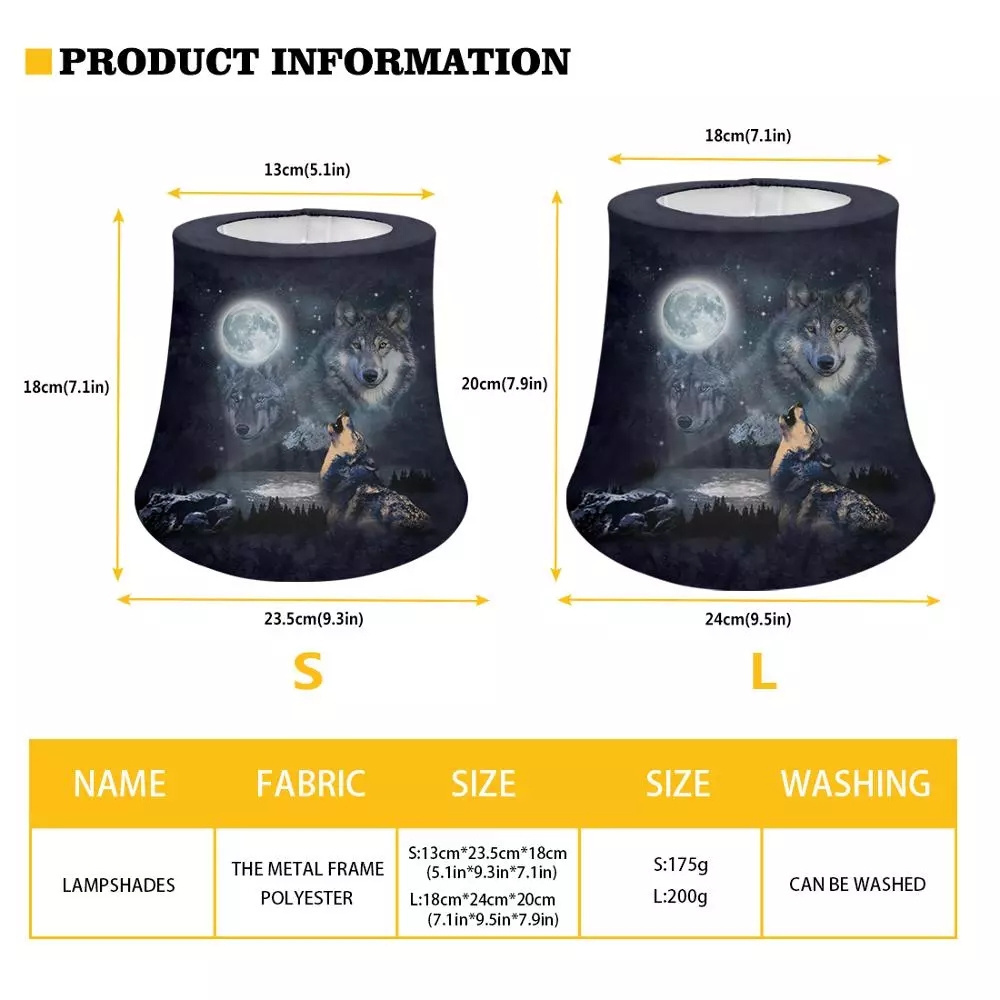 Print On Demand Sublimation Blank Custom Pattern Text Color Polyester Lampshade Fabric Lamp Covers Shades With Metal Wire Frame