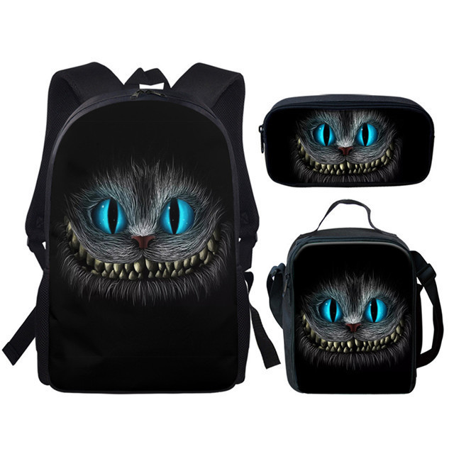 Wholesale Gothic Cats Mouth Designers Bookbags School Bags Set Sublimation School Bags For Kids Waterproof School Backpack