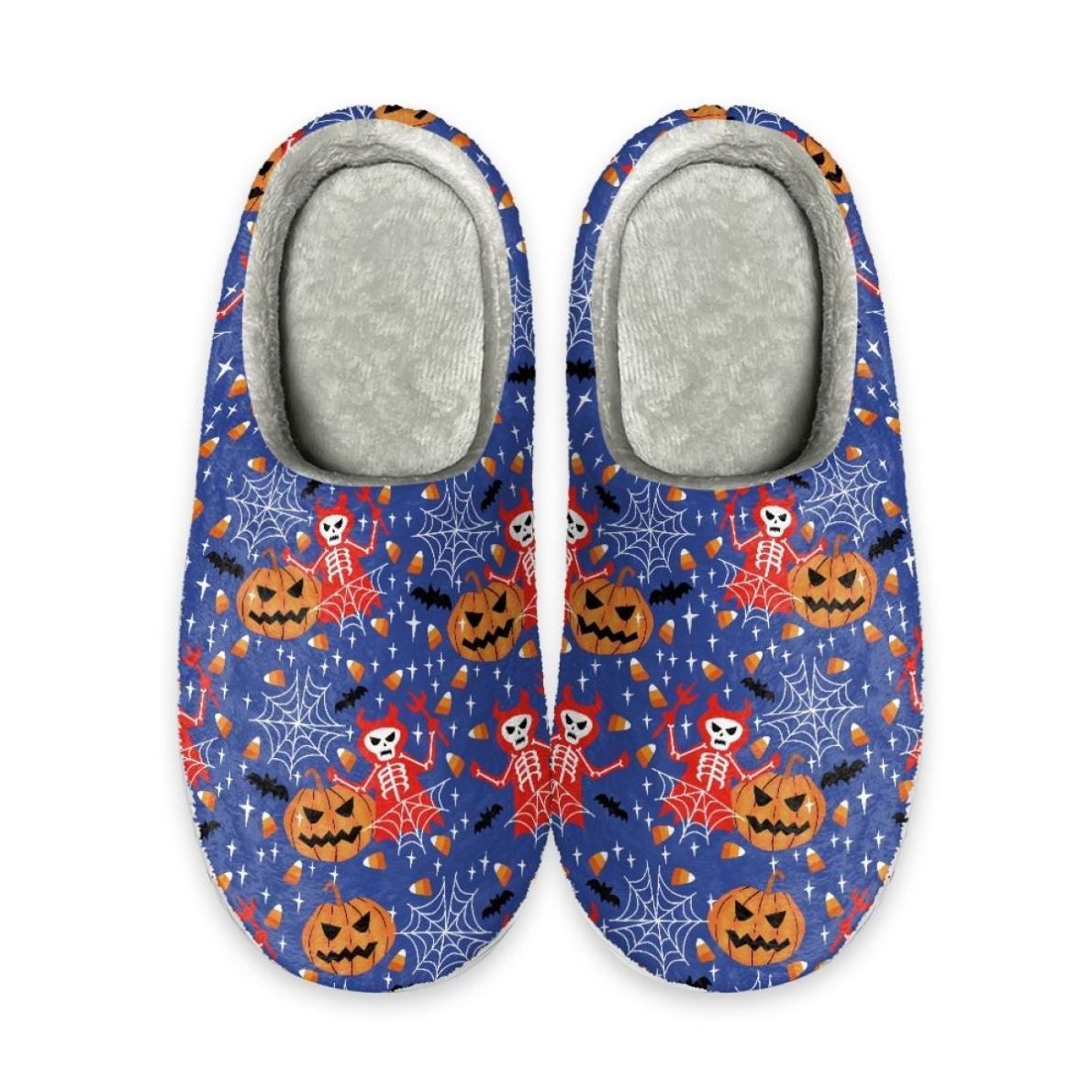 Autumn And Winter Ghost Pumpkin Smile Halloween Cotton Slippers Indoor Non-Slip Warmth Print On Demand Slippers For Man Women