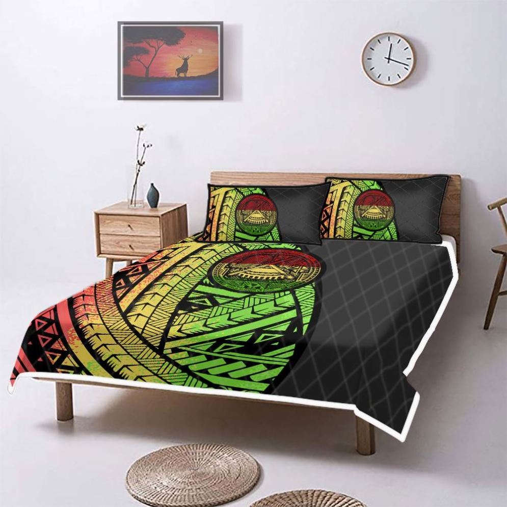 Custom  Polynesian Tribal Samoa Chuuk Print Thin Quilt Bedding Set Luxury Polyester Quilt Bed Set Summer Black Quilt Comforter