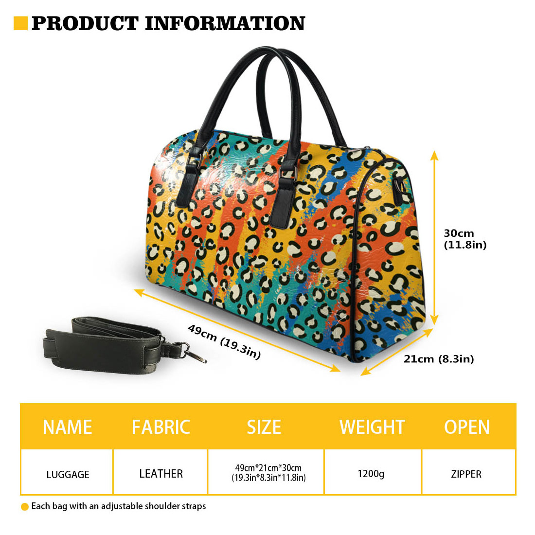 Sublimation Print On Demand Blank Duffle Bag/ Purse Custom Pattern Leather Travel Overnight Gym Sports Luggage Duffel Bag