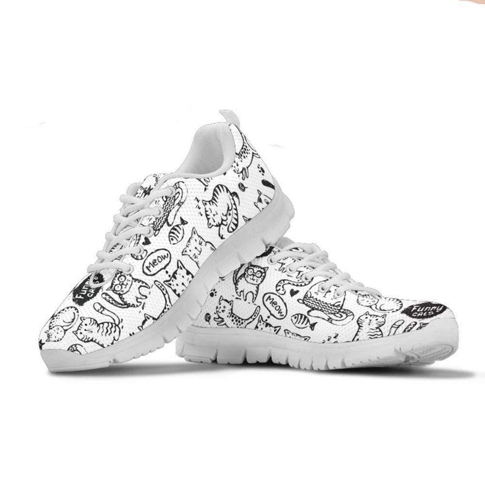 Colorful Customer Made Cat Funny Women's Sneakers Footwear Kid Sport Shoes OEM ODM Men's Sports Shoes Big Size Men Sneaker