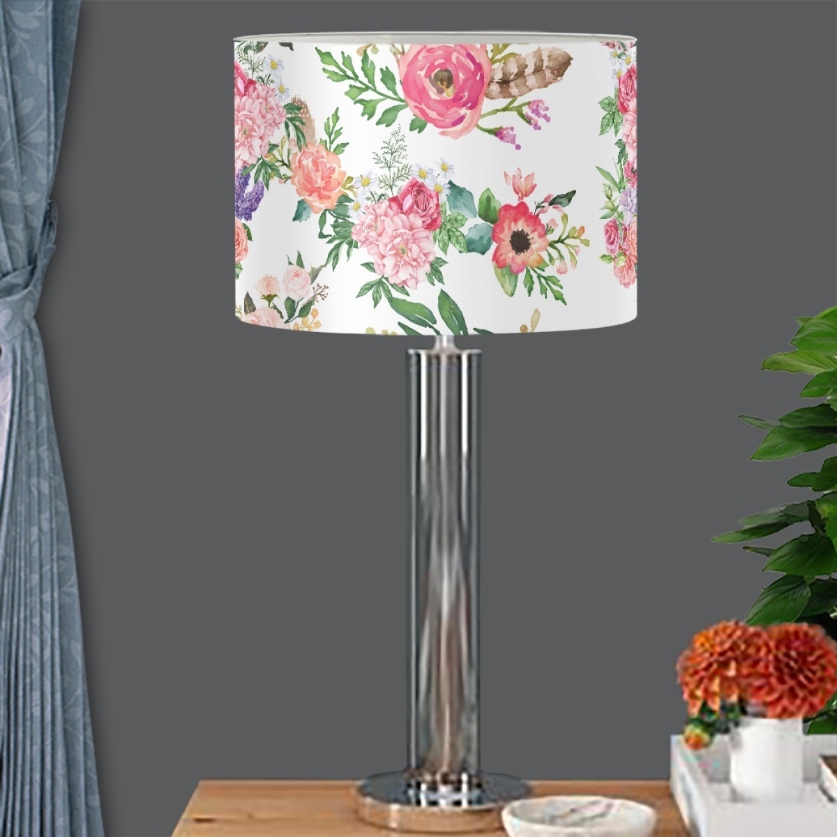 Print On Demand Custom Round Lampshade Sublimated Home Decoration Easily Assembled Wholesale Lamp Cover With Metal Wire Frame