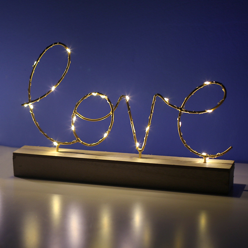 New Products Letter Table Decoration  Love Home LED Art Lights Battery Operate for Night Light and Decoration