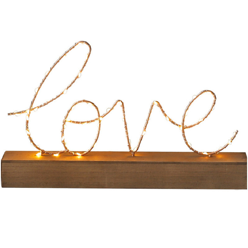 New Products Letter Table Decoration  Love Home LED Art Lights Battery Operate for Night Light and Decoration