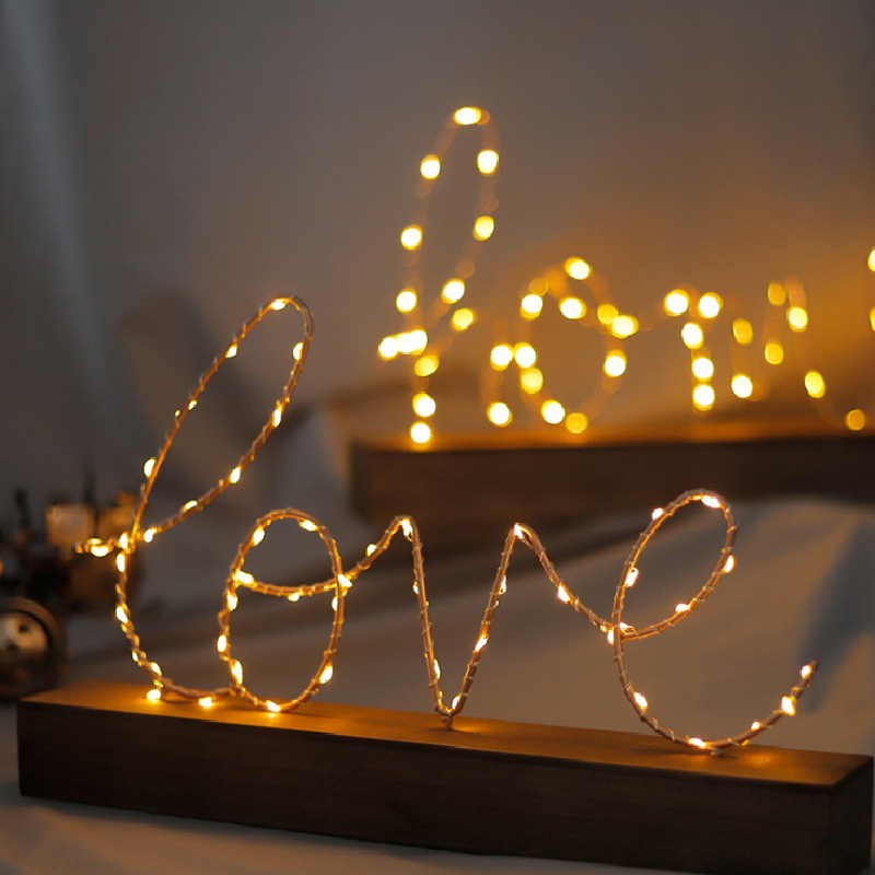 New Products Letter Table Decoration  Love Home LED Art Lights Battery Operate for Night Light and Decoration