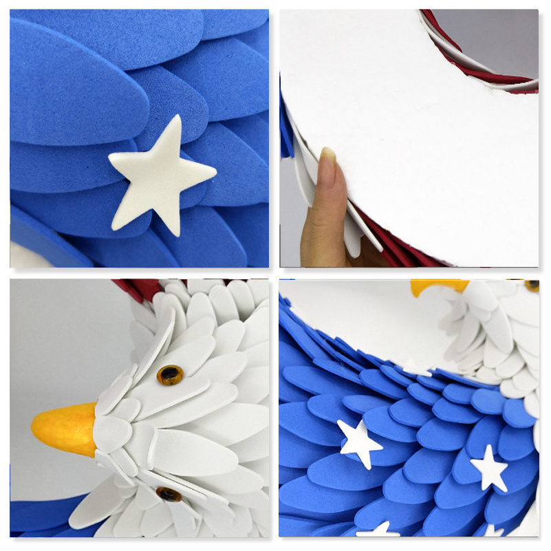 Independence Day Wreath USA July 4th Decoration Blue Star 28/38CM EVA Christmas Eagle Wreath