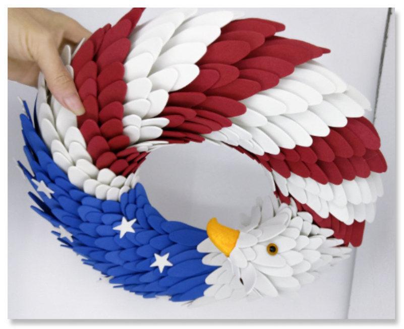 Independence Day Wreath USA July 4th Decoration Blue Star 28/38CM EVA Christmas Eagle Wreath