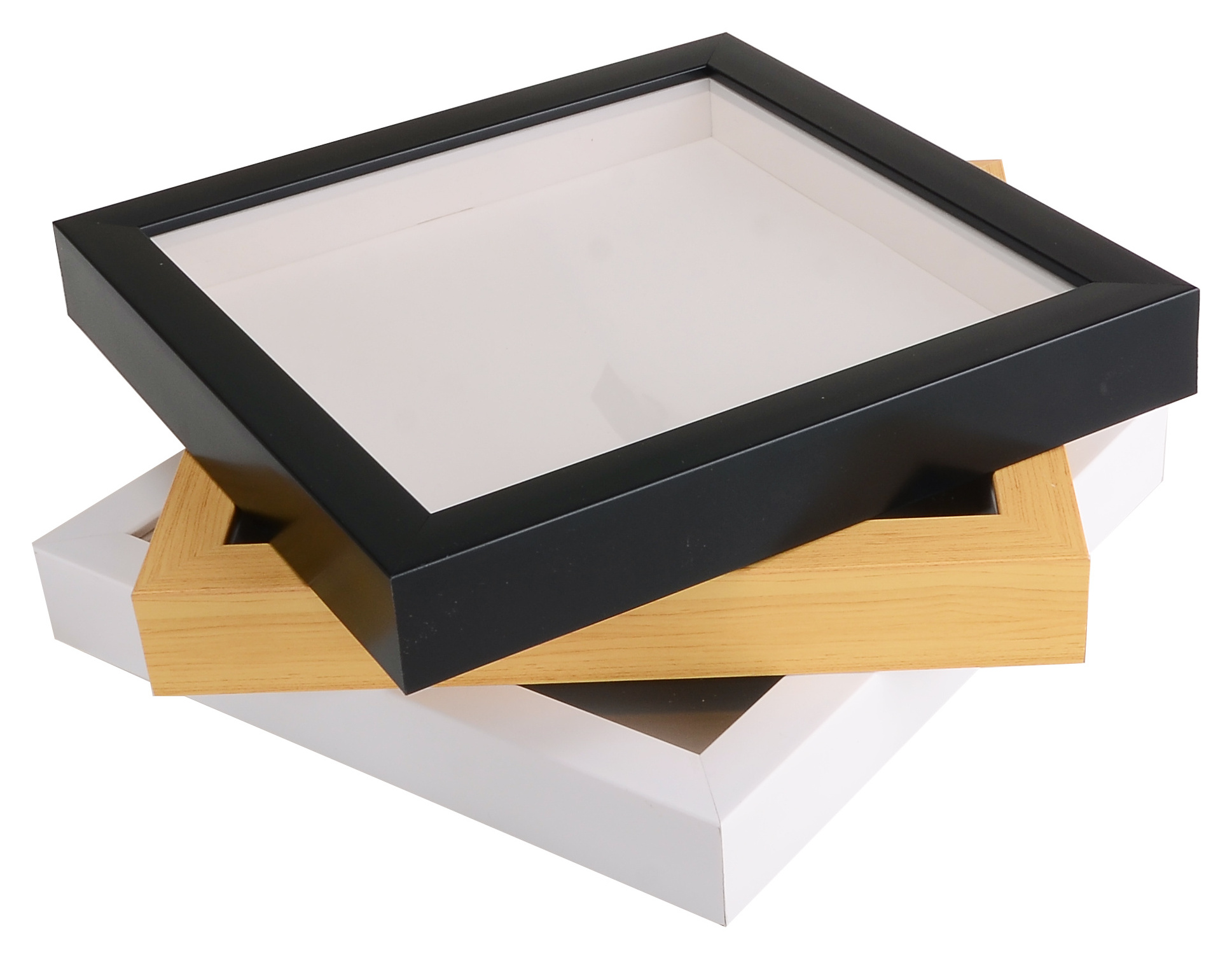 Bulk Free  Plastic Standing Cheap Custom Wholesale 3D Picture Frame Wooden Shadow Box 10*10