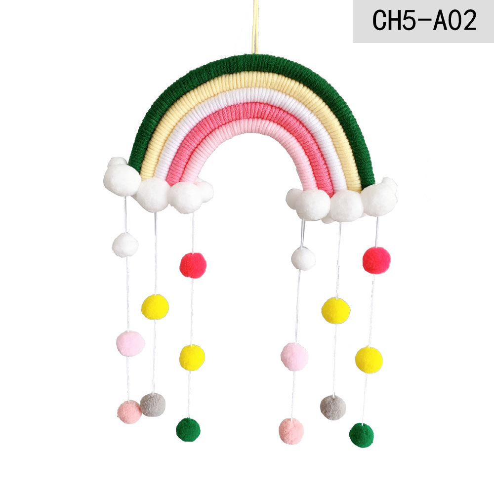 Kids Room Nursery Decor Handwoven Rainbow Macrame Wall Hanging Baby Cot Rainbow Macrame Decoration