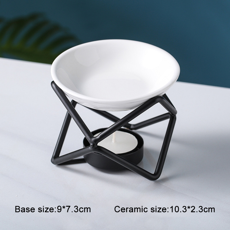 European Gold Metal Candle Holders Geometric Incense Burner Minimalism Oil Burner for Meditation