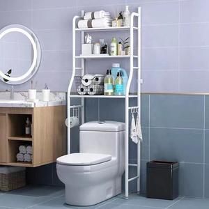 3-Layer Custom Toilet Rack Metal Bathroom Space Saver 3-Tier Balcony Shelf and Organizer Storage Toilet Rack Bathroom