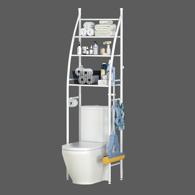 3-Layer Custom Toilet Rack Metal Bathroom Space Saver 3-Tier Balcony Shelf and Organizer Storage Toilet Rack Bathroom