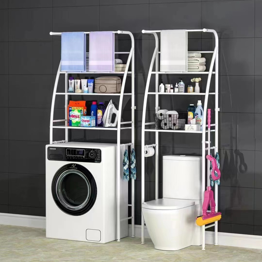 3-Layer Custom Toilet Rack Metal Bathroom Space Saver 3-Tier Balcony Shelf and Organizer Storage Toilet Rack Bathroom