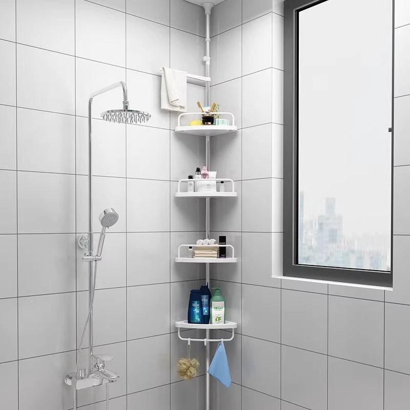 Storage Rack Bathroom Stainless Steel Corner Rack Wall Mounted Shower Caddy Organizer Bathroom Corner Shelf