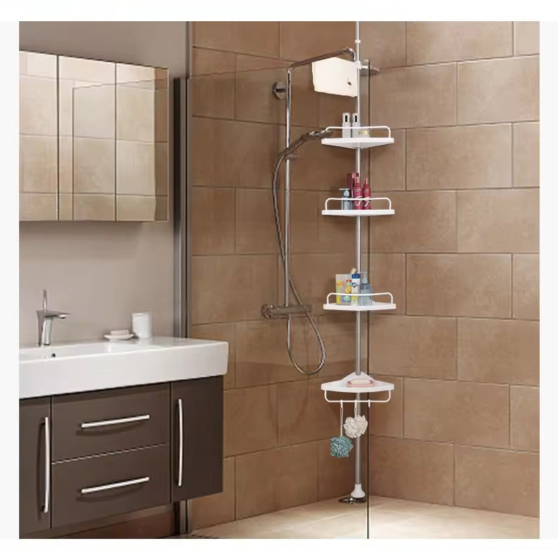 Storage Rack Bathroom Stainless Steel Corner Rack Wall Mounted Shower Caddy Organizer Bathroom Corner Shelf