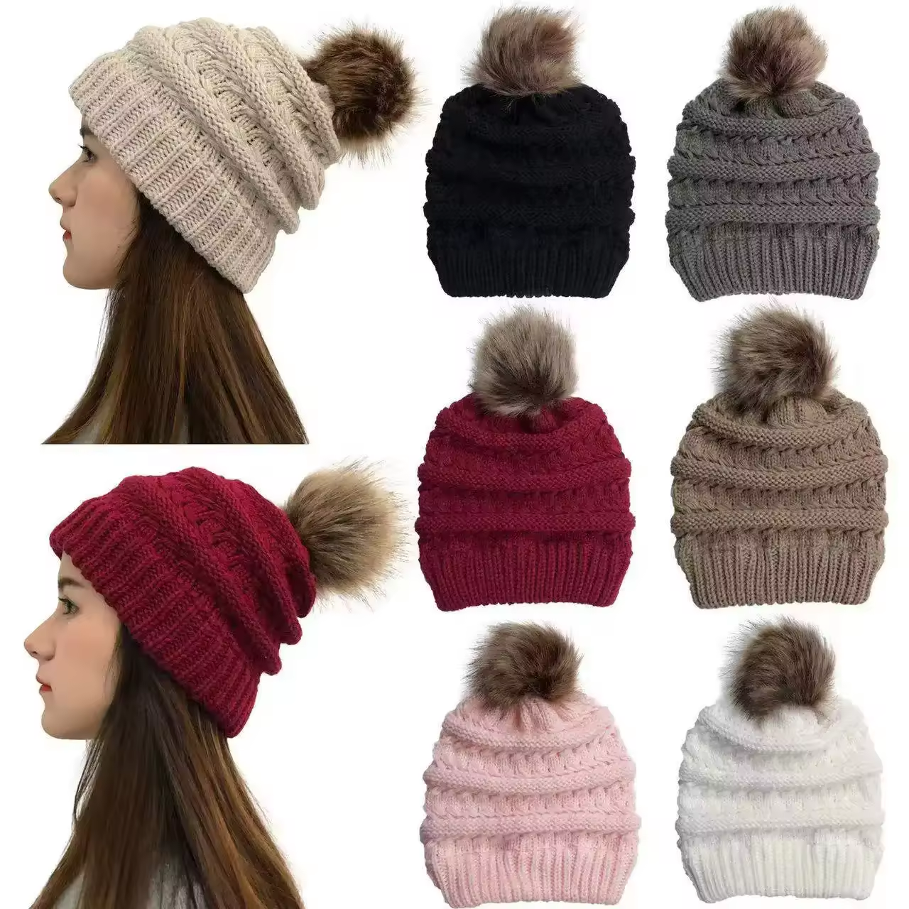 Cycling Bicycle Outdoor Warm Cap Polar Fleece Ear Flap Cover Cap Windproof Cold Lined Knitted Beanie Hat  For Winter Keep Warm