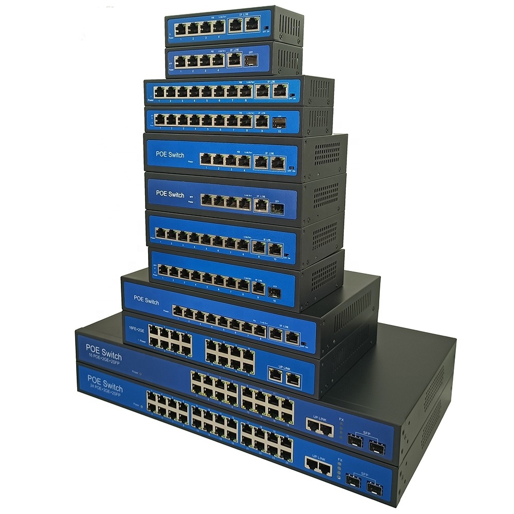 Gigabit Poe switch 4/8/16/24 port  48v 52v 100M 1000M network switches SFP port 75W 120W 150W 200W 300W 350W 400W