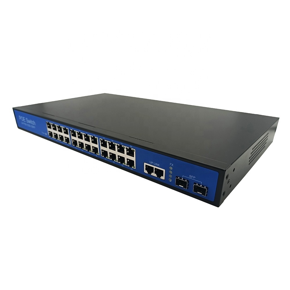 Best quality poe switch 24 port IEEE802.3af at 48v 52v 6a network switches 48v 52v 300watt 10M 100M 1000M switch poe 18 port