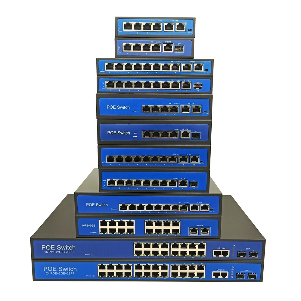 Gigabit Poe switch 4/8/16/24 port  48v 52v 100M 1000M network switches SFP port 75W 120W 150W 200W 300W 350W 400W