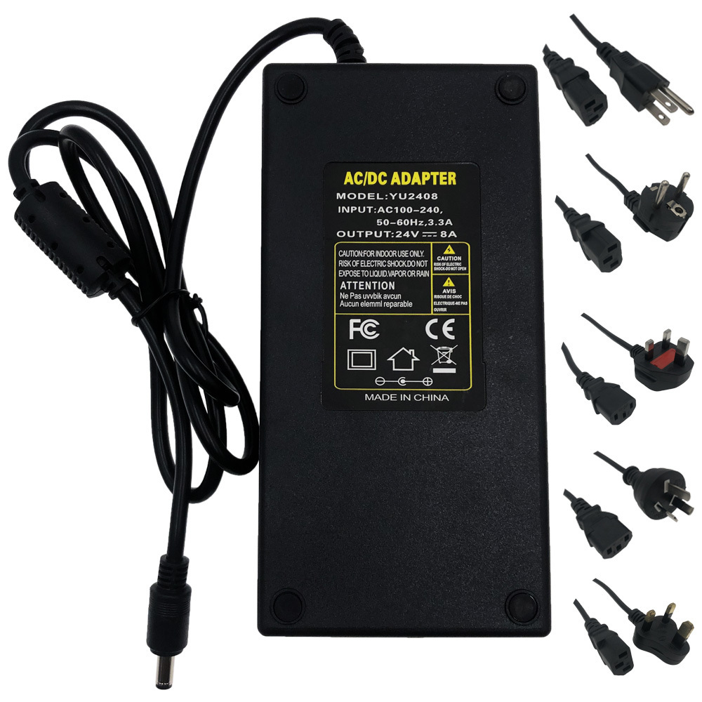 high quality ac 110v 200v led power supply 24v 192w 200watt power adapter 24v 8a switching power supply 24v 8amp